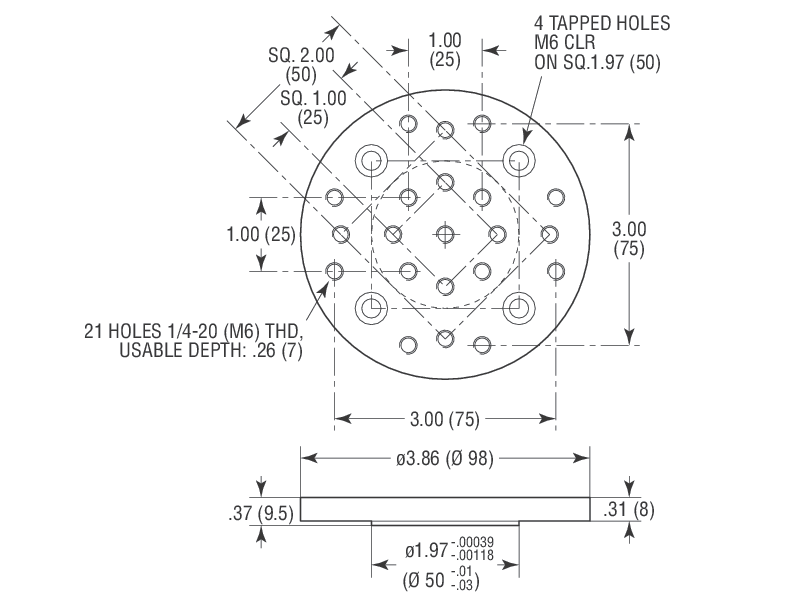 Base and Top Plates for Motorized Stages Base and Top Plates for Motorized Stages