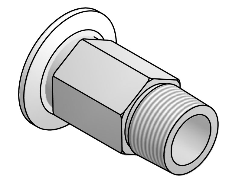 Stainless Steel ISO-KF to NPT-M Pipe Adapters