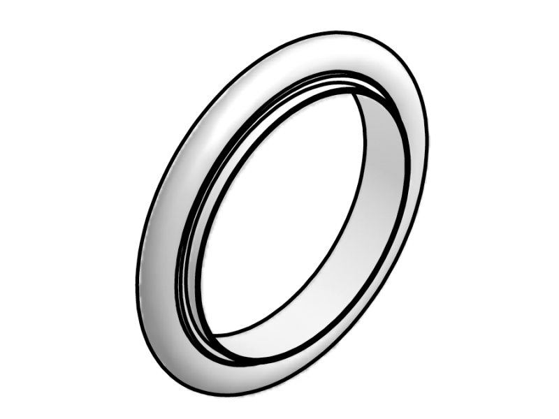 ISO-KF Stainless Steel Centering Rings with Silicone O-Ring