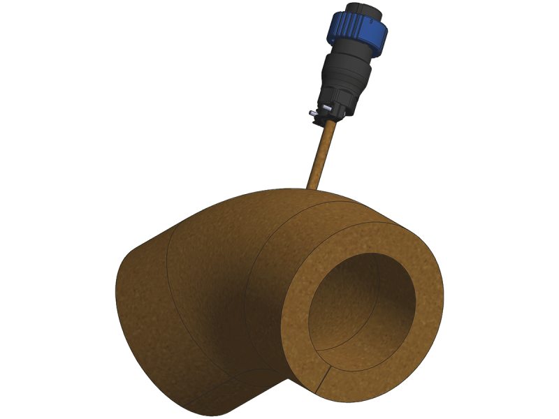 120 VAC Polyimide 45 Degree Elbow Heater Jackets