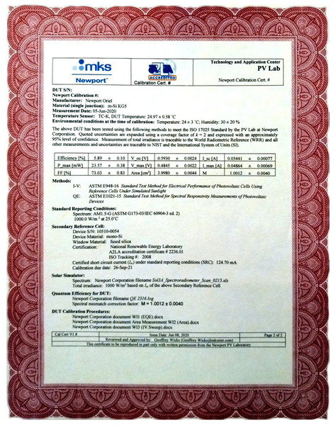 Photovoltaic Calibration and Test Lab Services
